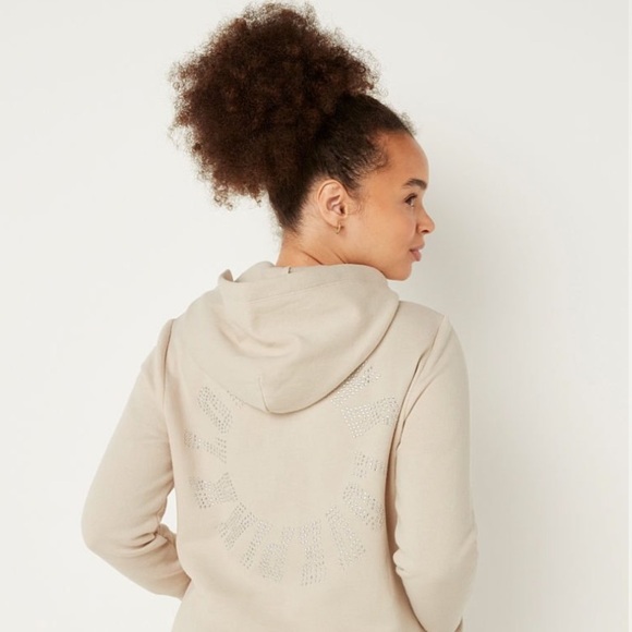 NWT: Victoria’s Secret PINK Soft Fleece Full Zip Hooded Sweatshirt:  X-Large - Picture 3 of 9